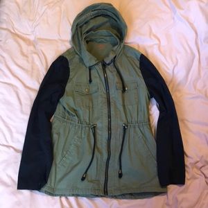 Green & black Jacket with hood